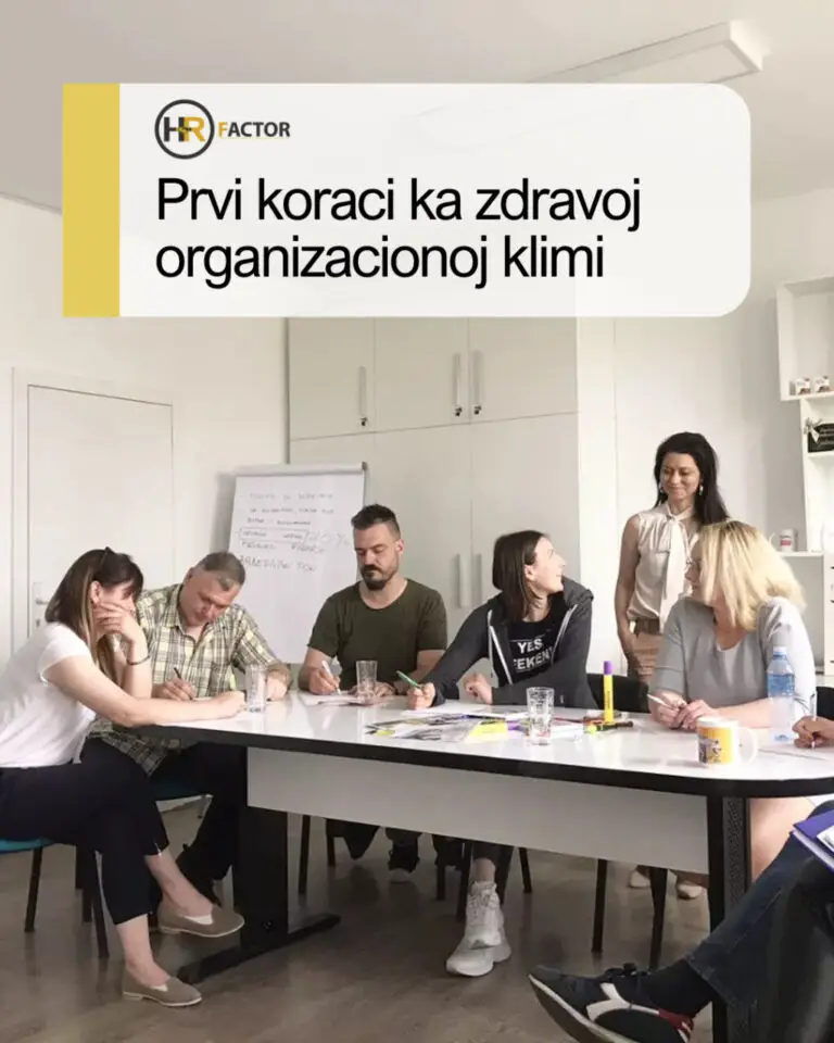 HR Factor naslovna objava za IG Prvi koraci ka zdravoj organizacionoj klimi